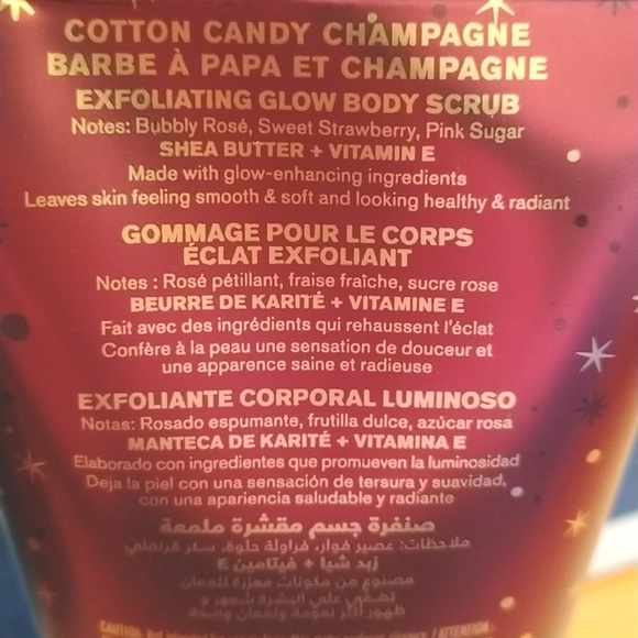Brand New Bath & Body Works Love/Cotton Candy Champagne Glow Body Scrub Set - Picture 3 of 3